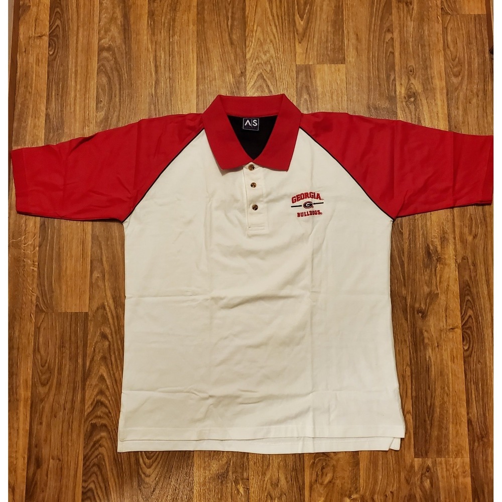 Vintage Georgia Bulldogs Polo Shirt Men XL Red White AS Sports Football - Picture 2 of 7